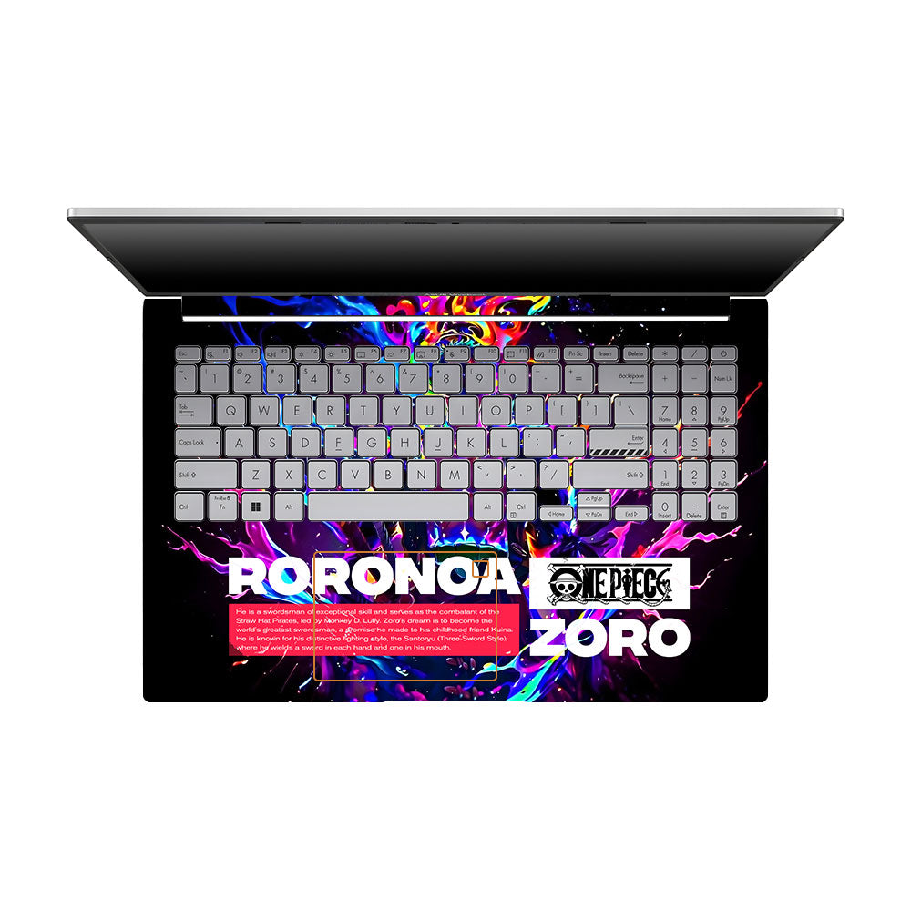 Zoro with Neon Flames Asus VivoBook 15 X1504VA Laptop Skin