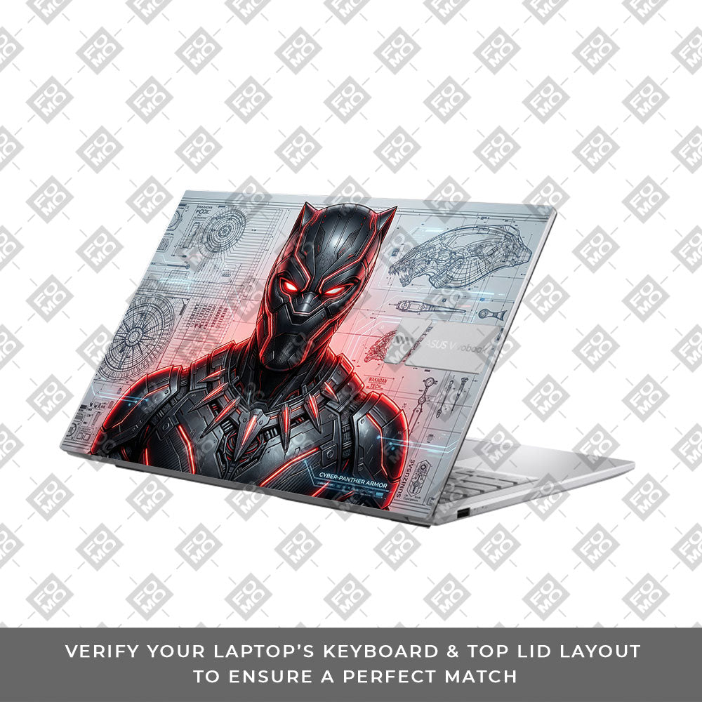 Futuristic Black Panther Asus VivoBook 15 X1504VA 3D Laptop Skin