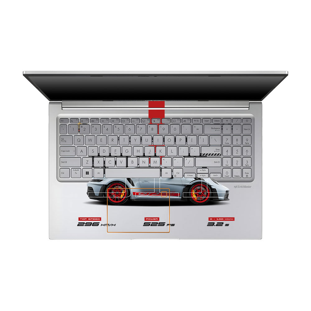 Transparent Porsche 911 GT3 RS Asus VivoBook 15 X1504VA Laptop Skin