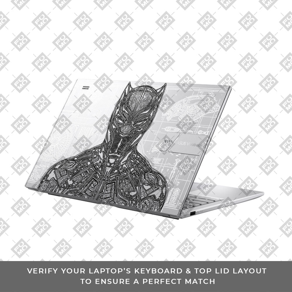 Transparent Black Panther Techshell Asus VivoBook 15 X1504VA Laptop Skin