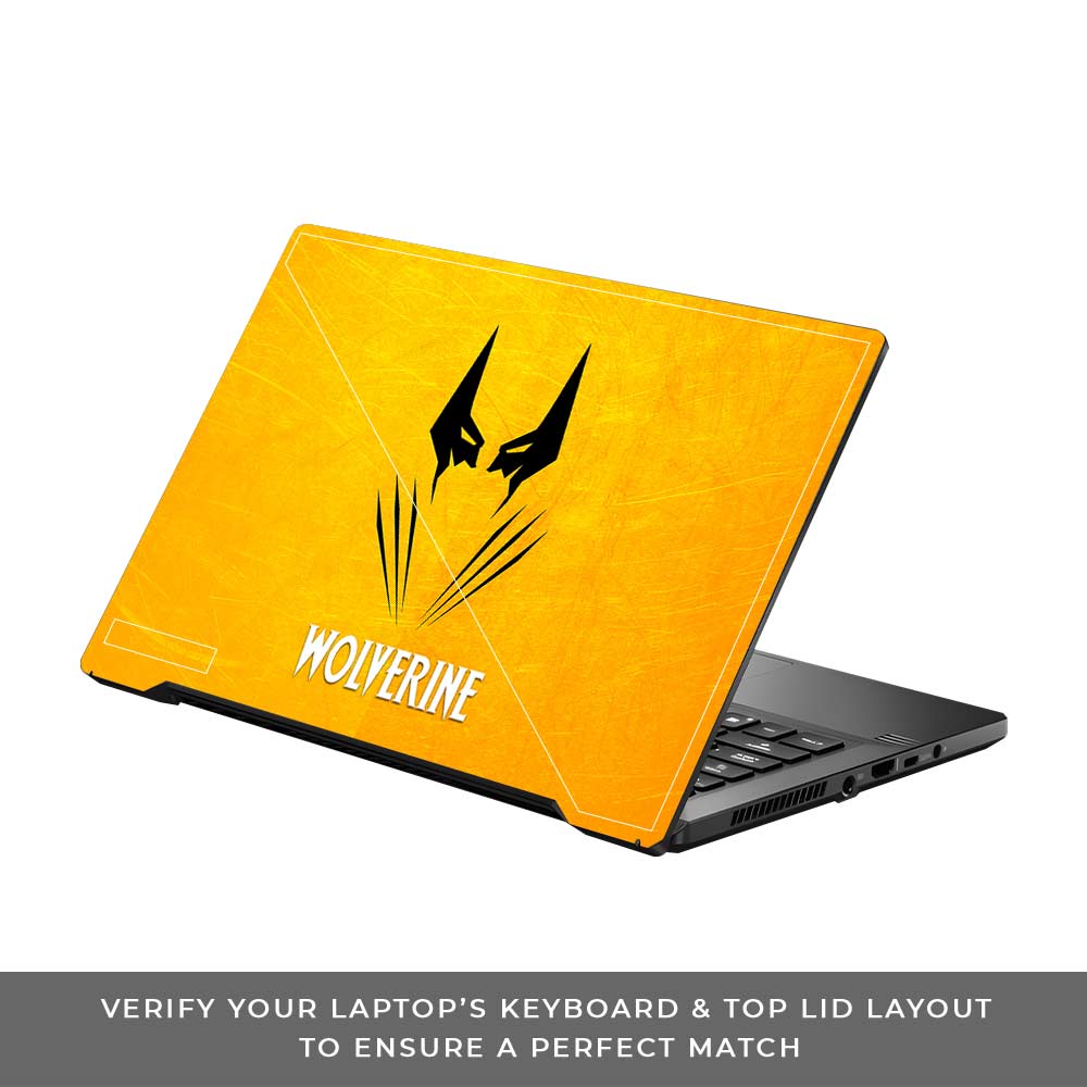 Wolverine with Yellow Background Asus ROG Zephyrus G14 GA401 Laptop Skin