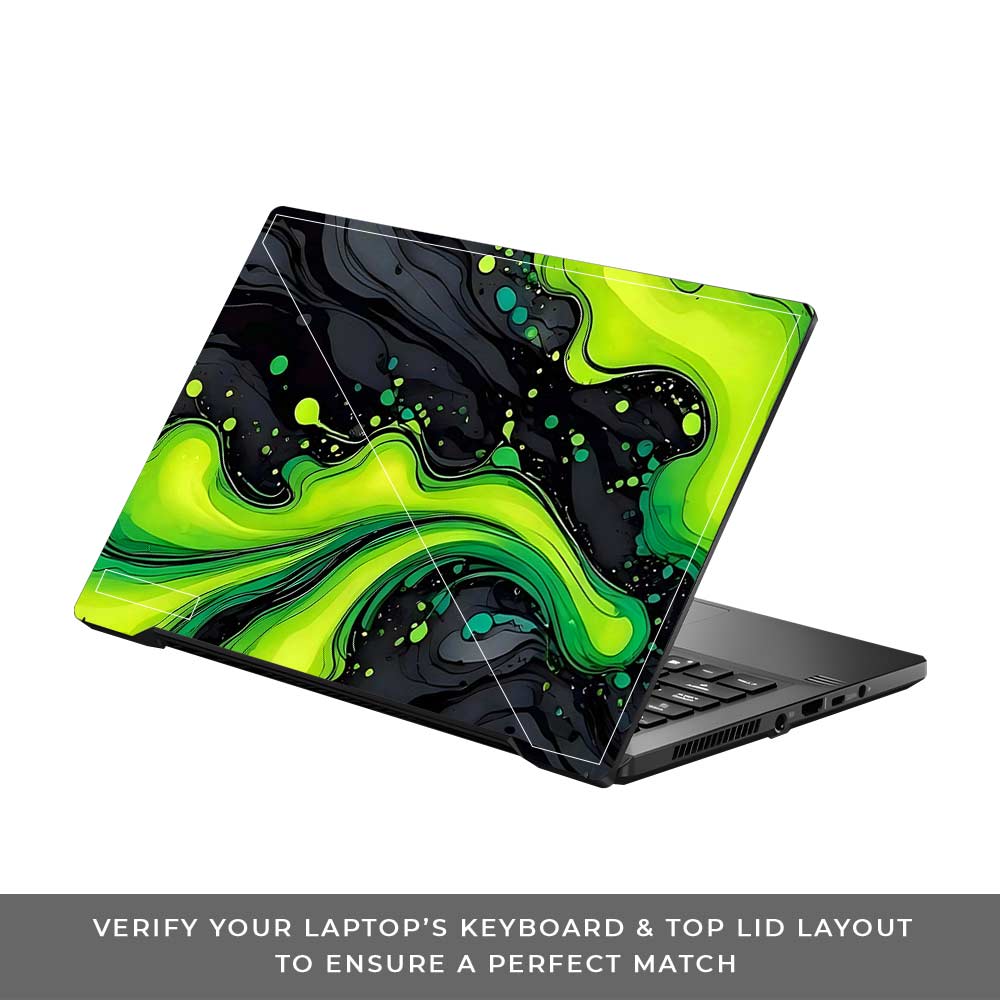Neon Green Paint Swirls Asus ROG Zephyrus G14 GA401 Laptop Skin
