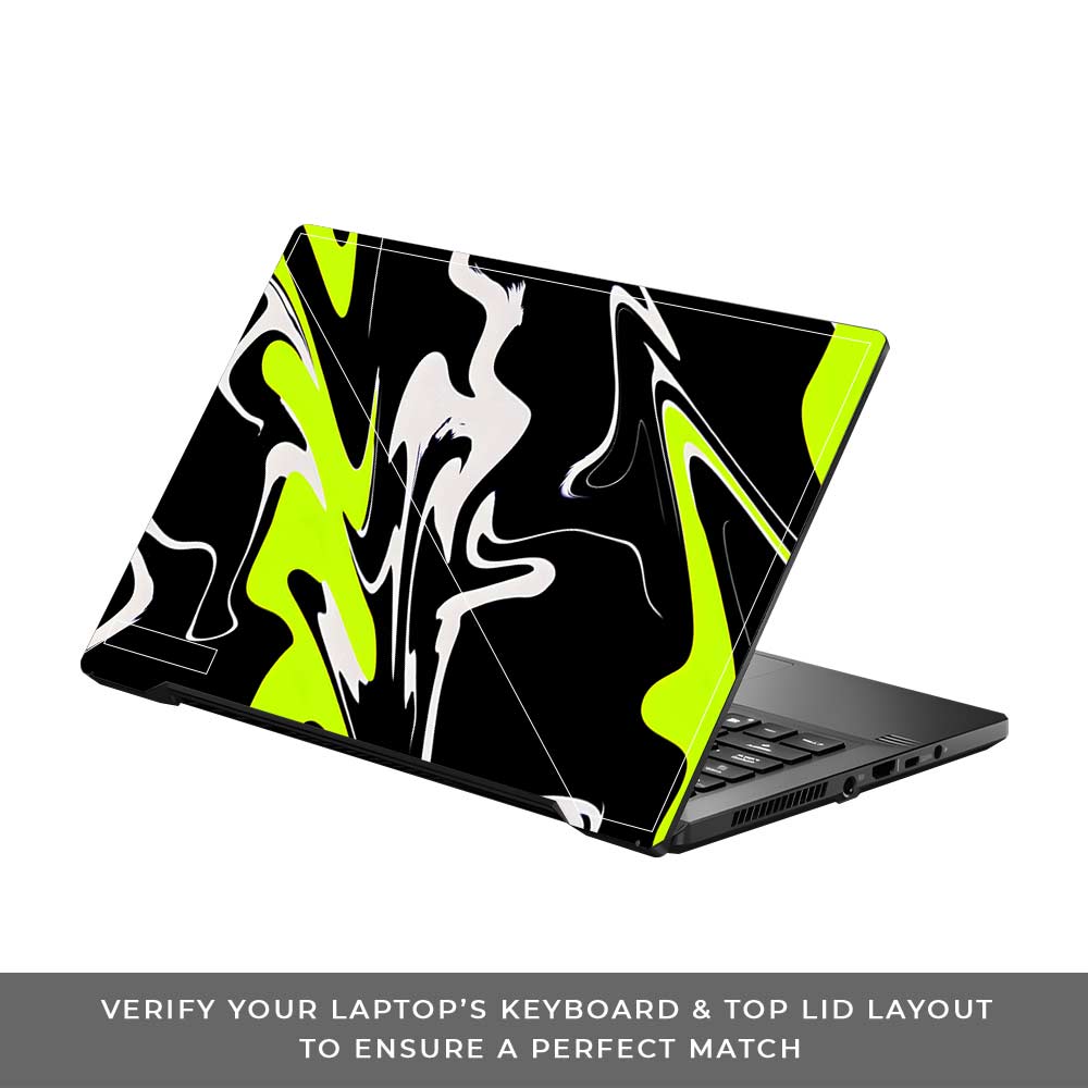 Neon Green and Black Patterns Asus ROG Zephyrus G14 GA401 Laptop Skin