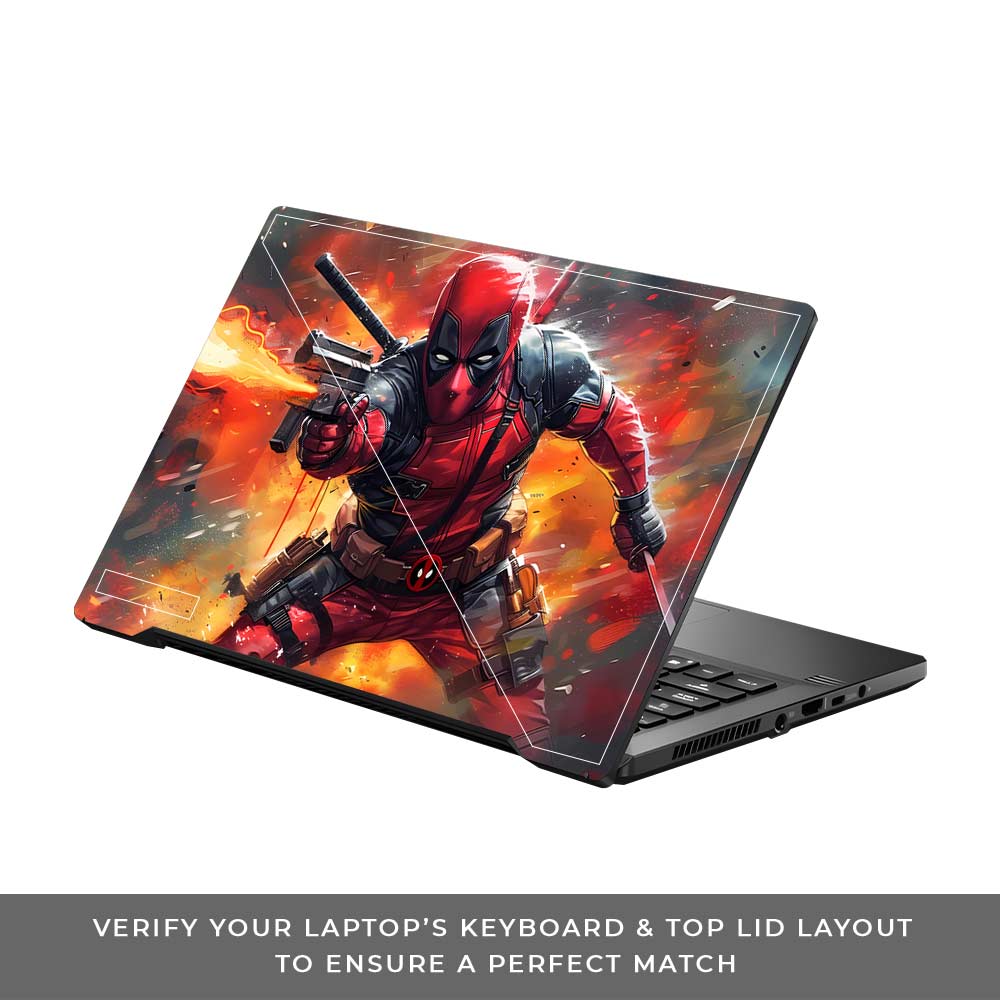 Deadpool in Action Asus ROG Zephyrus G14 GA401 Laptop Skin