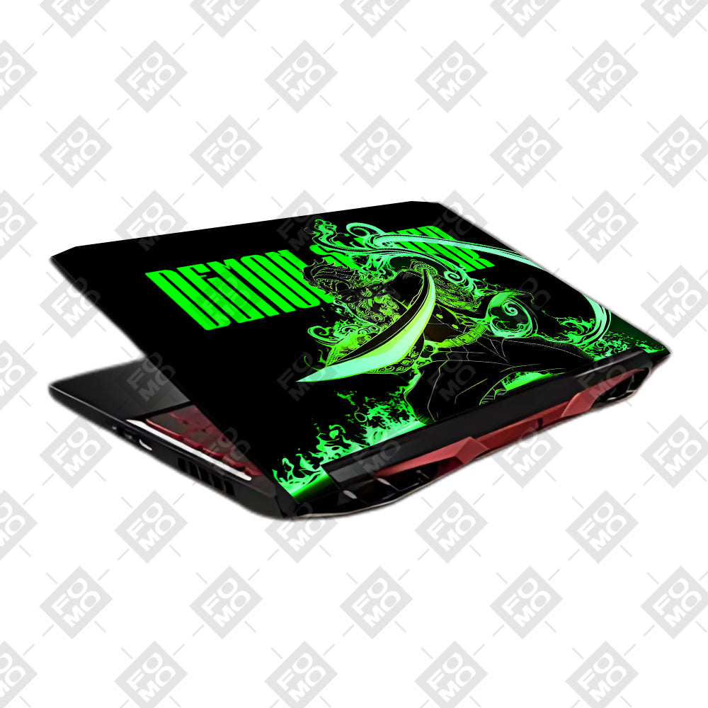 Tanjiro Green Flame Dance Acer Nitro 5 AN515 45, 55, 57 Laptop Skin