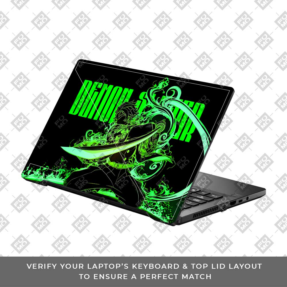 Tanjiro Green Flame Dance Asus ROG Zephyrus G14 GA401 3D Laptop Skin