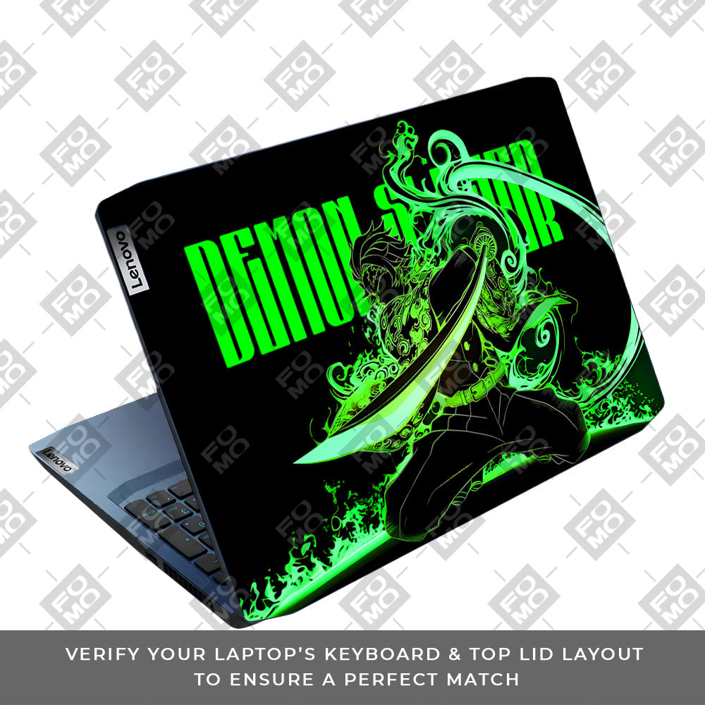 Tanjiro Green Flame Dance Lenovo IdeaPad Gaming 3 15ARH05 and 15IMH05 Laptop Skin
