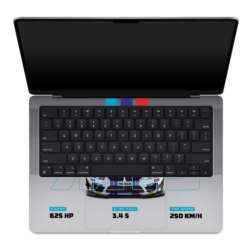 Transparent BMW M5 MacBook Pro 14 M1, M2, M3, M4 2021-2024 Laptop Skin