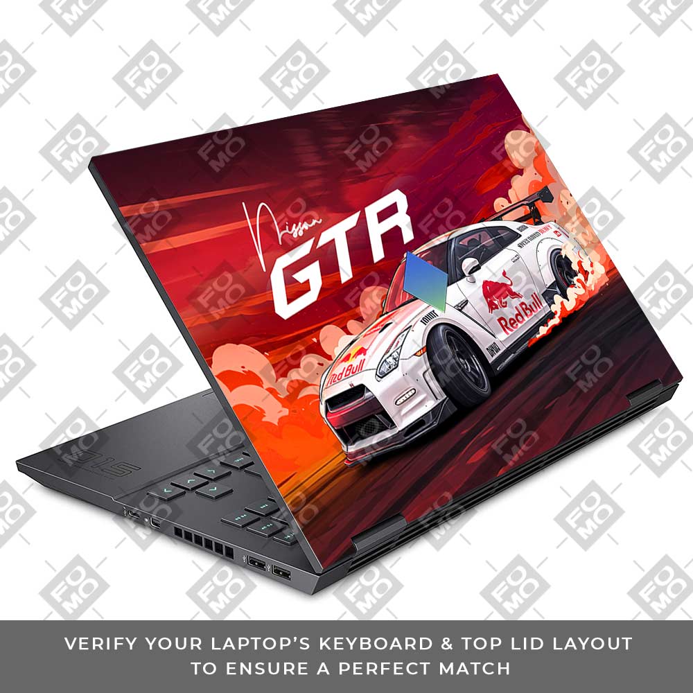 Nissan GTR Red Bull Drift Fury HP Omen 15 Laptop Skin