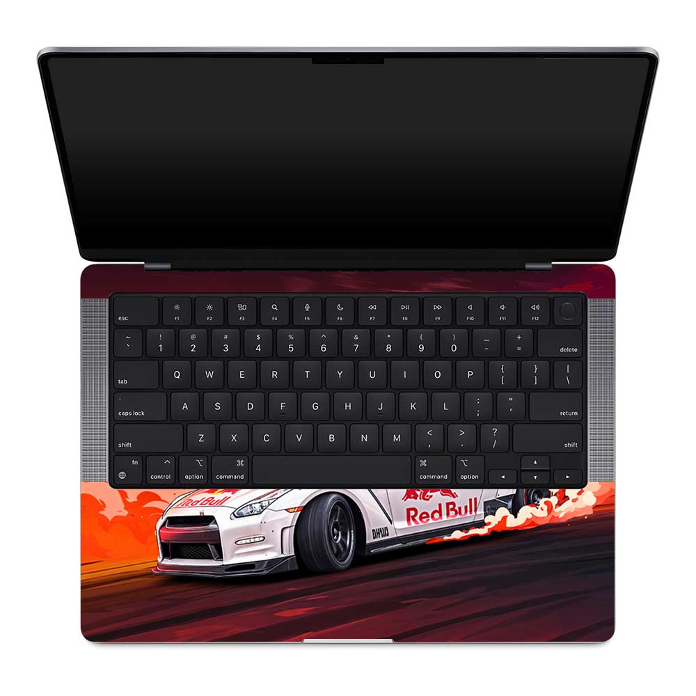 Nissan GTR Red Bull Drift Fury MacBook Pro 14 M1, M2, M3, M4 2021-2024 Laptop Skin
