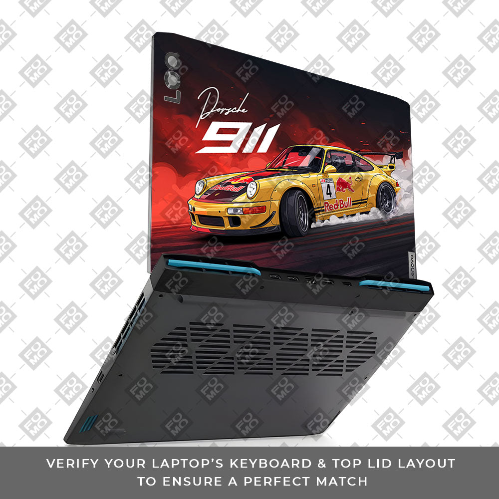 Porsche 911 Red Bull Classic Racer Lenovo LOQ 2023 15IRH8, 15APH8 3D Laptop Skin
