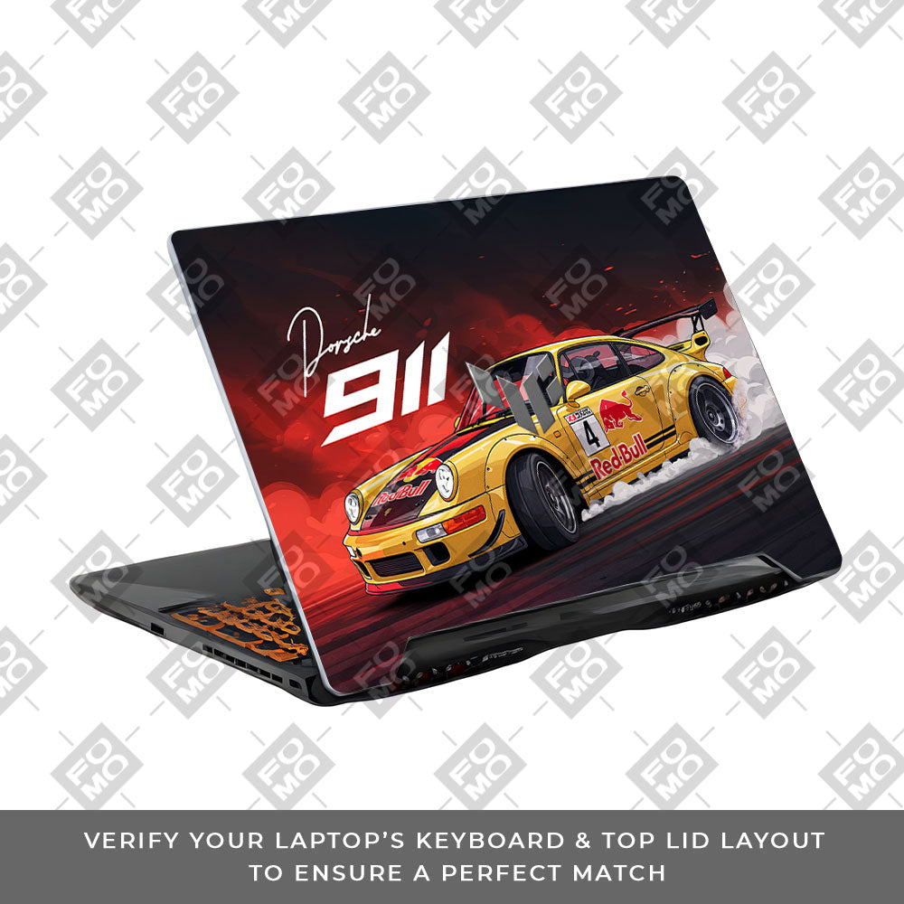 Porsche 911 Red Bull Classic Racer Asus TUF F15 FX506 & A15 FA506 Laptop Skin