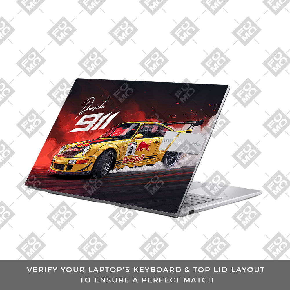 Porsche 911 Red Bull Classic Racer Asus Vivobook 15 X1504ZA 3D Laptop Skin