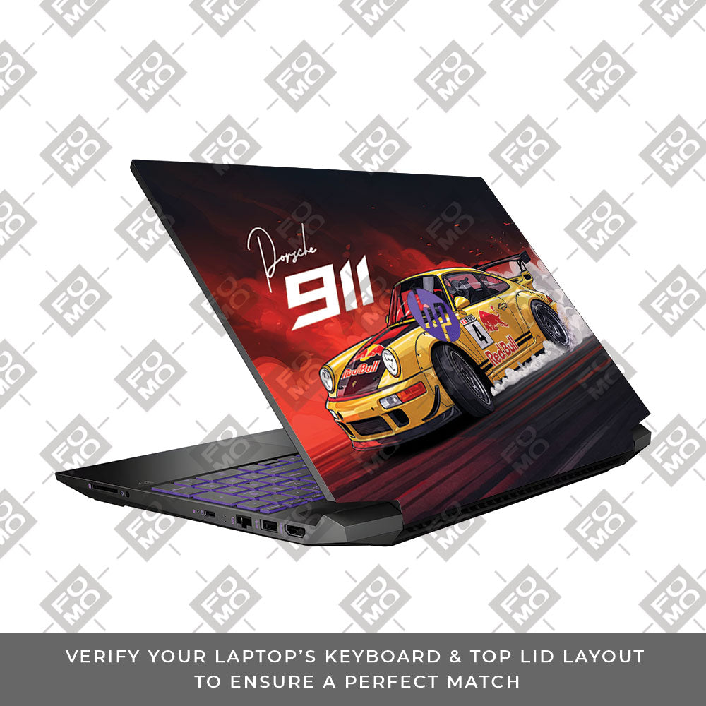 Porsche 911 Red Bull Classic Racer HP Pavilion Gaming 15 EC Series 3D Laptop Skin