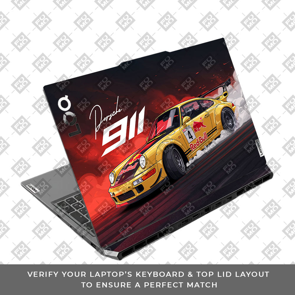 Porsche 911 Red Bull Classic Racer Lenovo LOQ 2024, 2025 3D Laptop Skin