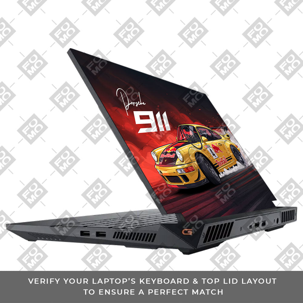 Porsche 911 Red Bull Classic Racer Dell G15 5520, 5530 Laptop Skin