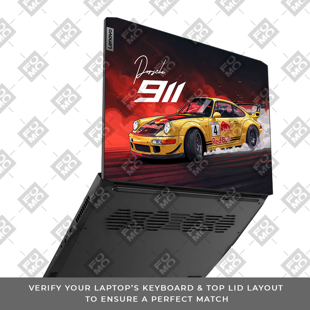 Porsche 911 Red Bull Classic Racer Lenovo IdeaPad Gaming 3 15ACH6 and 15IHU6 3D Laptop Skin