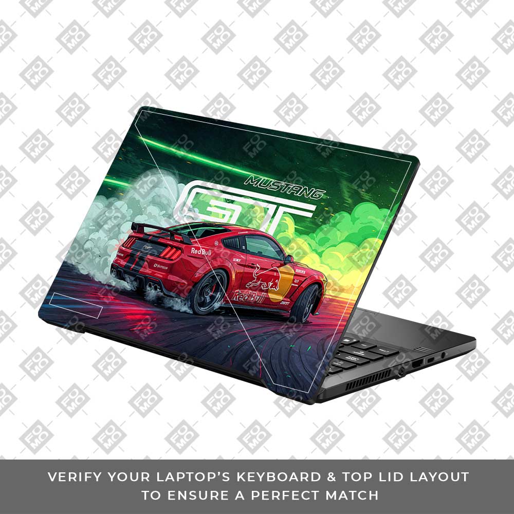 Mustang GT Red Bull Drift Beast Asus ROG Zephyrus G14 GA401 Laptop Skin