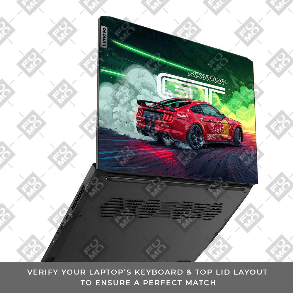 Mustang GT Red Bull Drift Beast Lenovo IdeaPad Gaming 3 15ACH6 and 15IHU6 Laptop Skin
