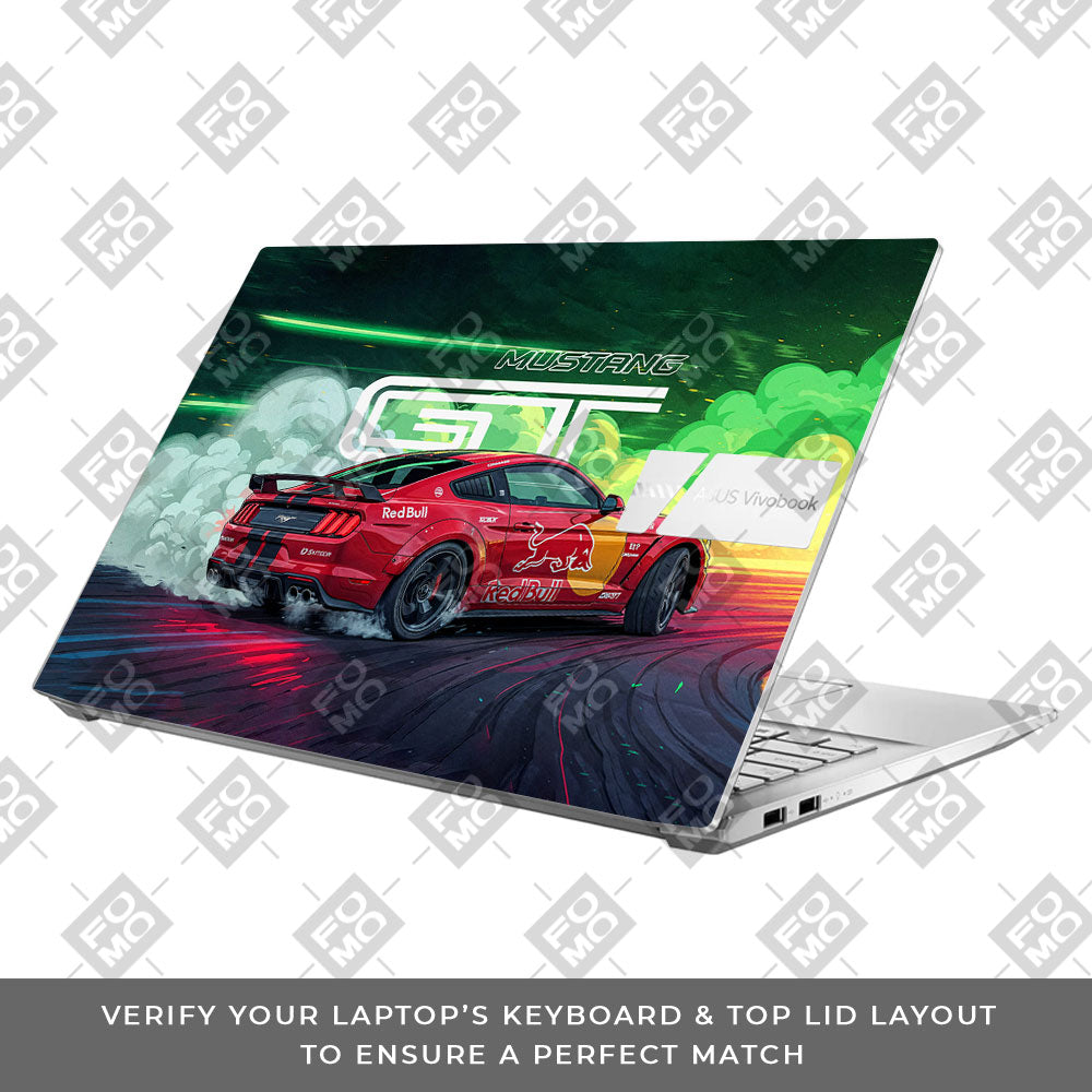 Mustang GT Red Bull Drift Beast Asus Vivobook Pro 15 M6500QC & M6500QH Laptop Skin