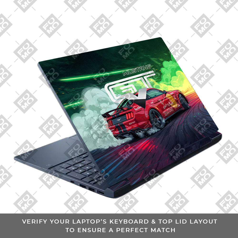 Mustang GT Red Bull Drift Beast HP Victus Laptop Skin