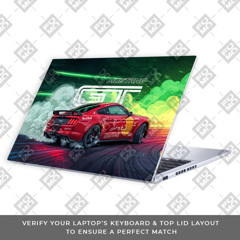 Mustang GT Red Bull Drift Beast Asus Vivobook 15 X1502ZA Laptop Skin