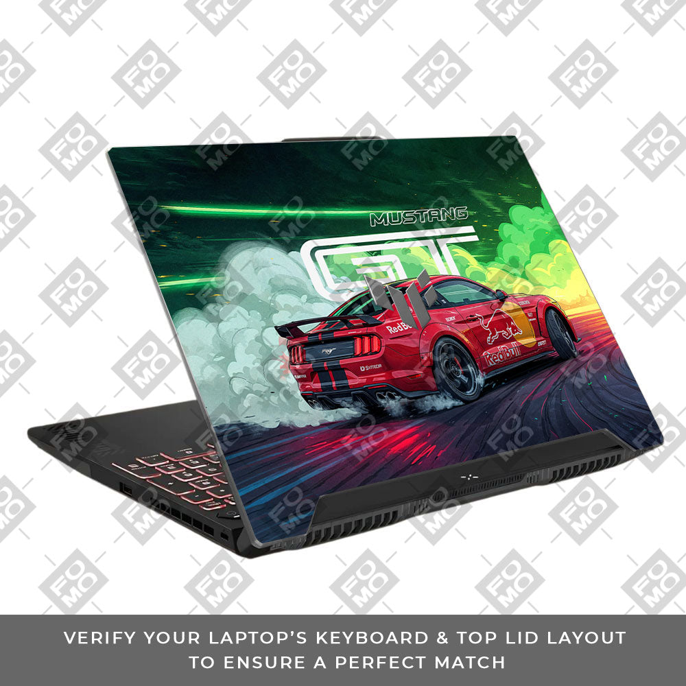 Mustang GT Red Bull Drift Beast Asus TUF F15 FX507 & A15 FA507 Laptop Skin