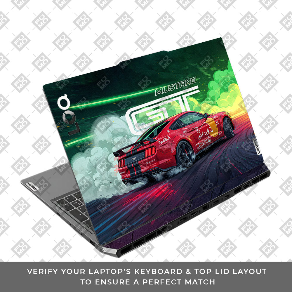 Mustang GT Red Bull Drift Beast Lenovo LOQ 2024 Laptop Skin