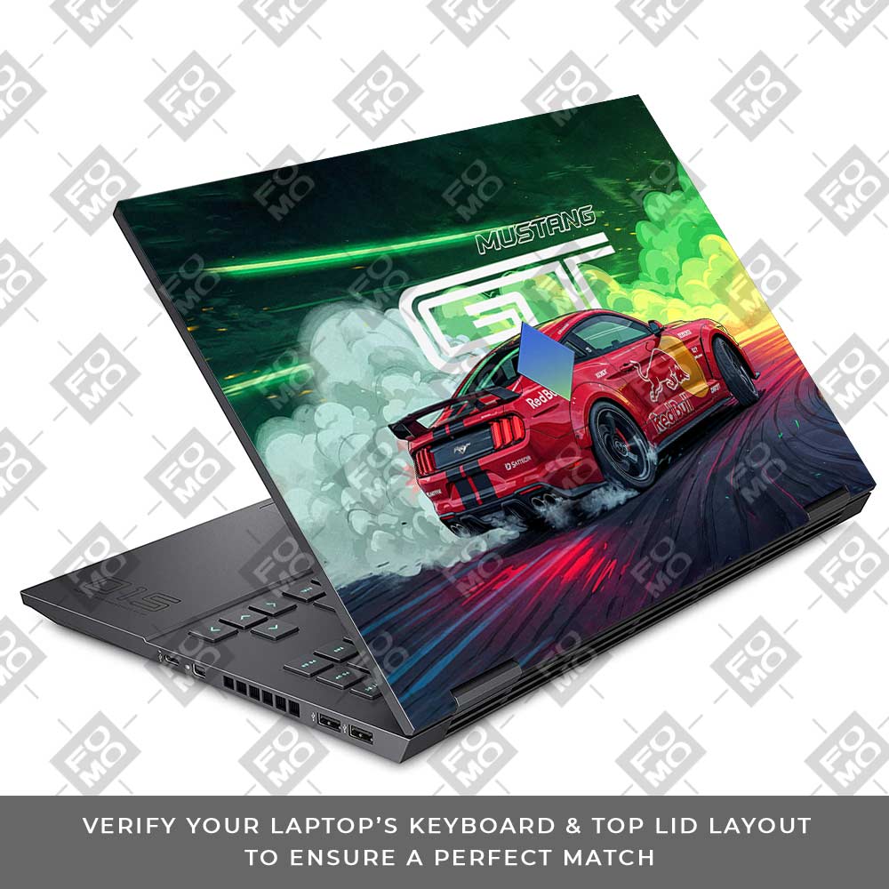 Mustang GT Red Bull Drift Beast HP Omen 15 Laptop Skin