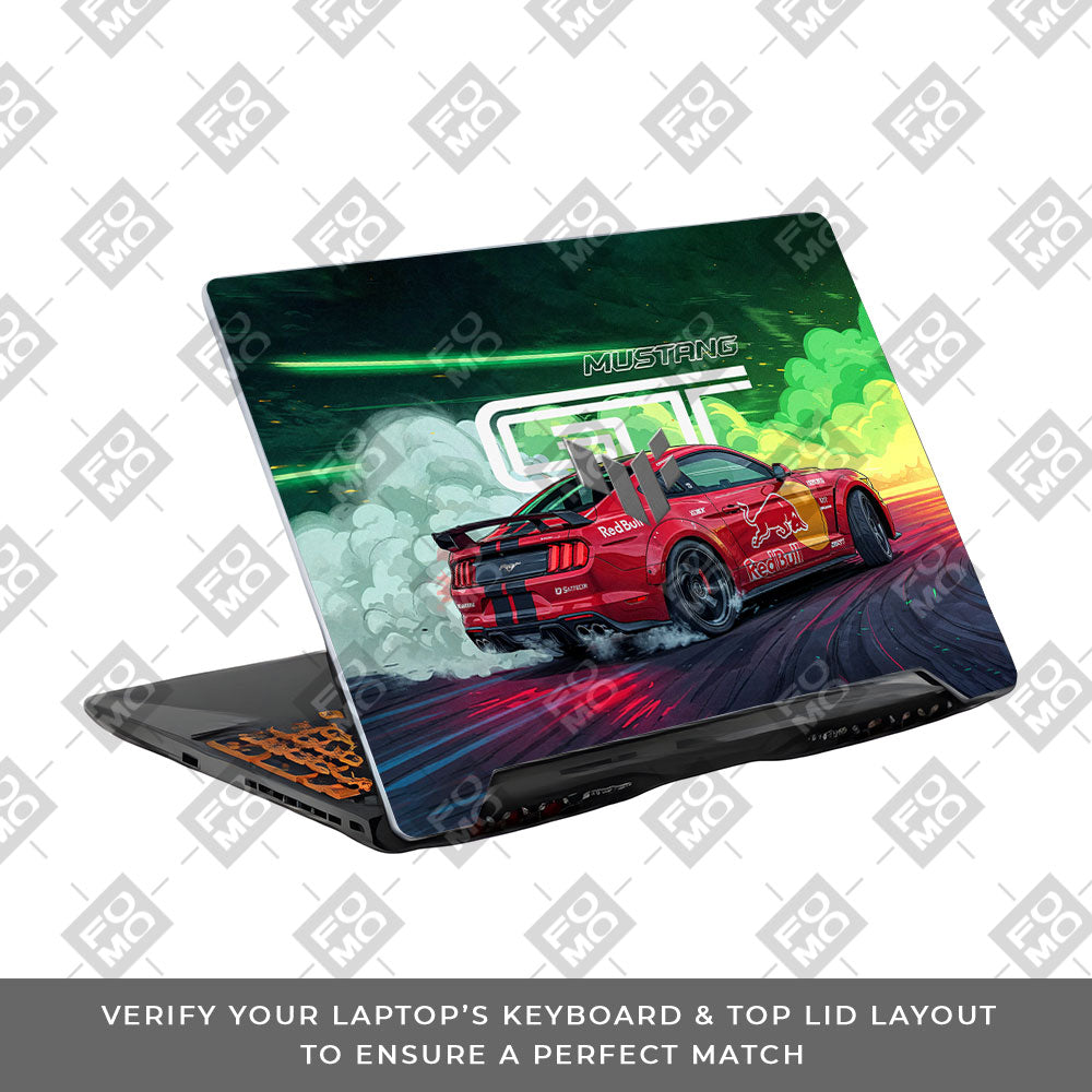 Mustang GT Red Bull Drift Beast Asus TUF F15 FX506 & A15 FA506 Laptop Skin