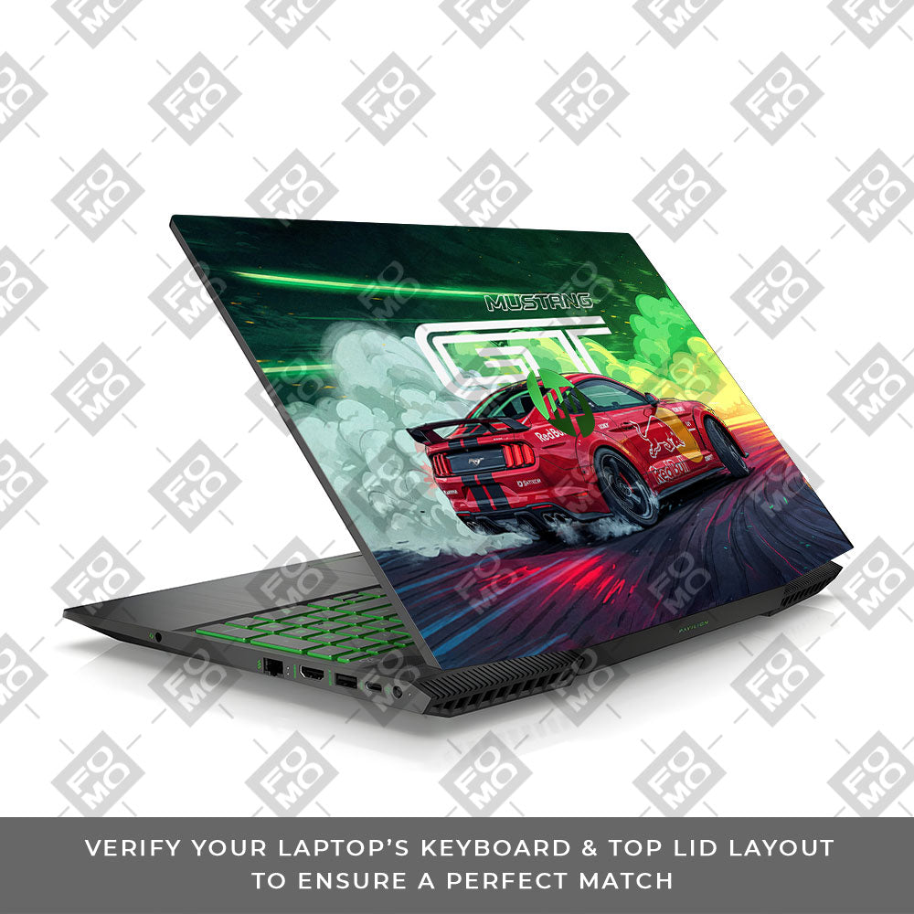 Mustang GT Red Bull Drift Beast HP Pavilion Gaming 15 CX Series Laptop Skin