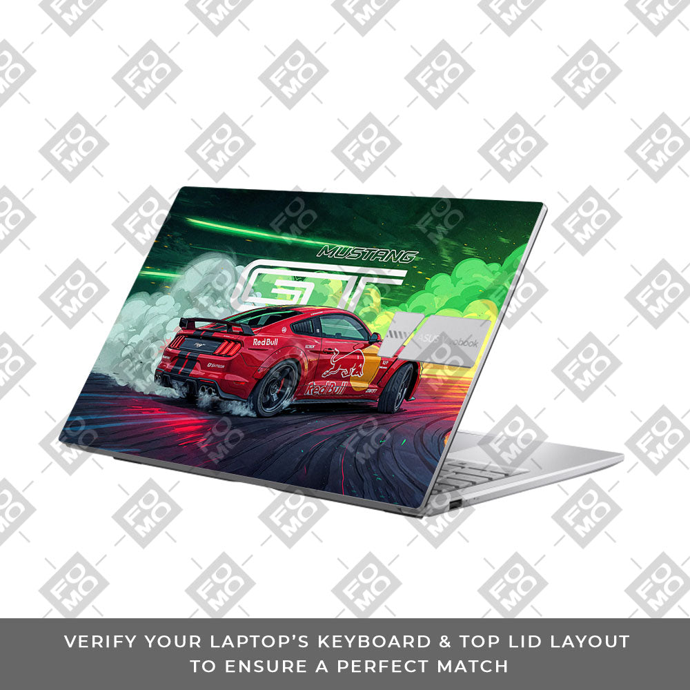 Mustang GT Red Bull Drift Beast Asus Vivobook 15 X1504ZA Laptop Skin