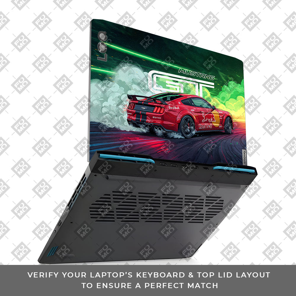 Mustang GT Red Bull Drift Beast Lenovo LOQ 2023 15IRH8, 15APH8 Laptop Skin
