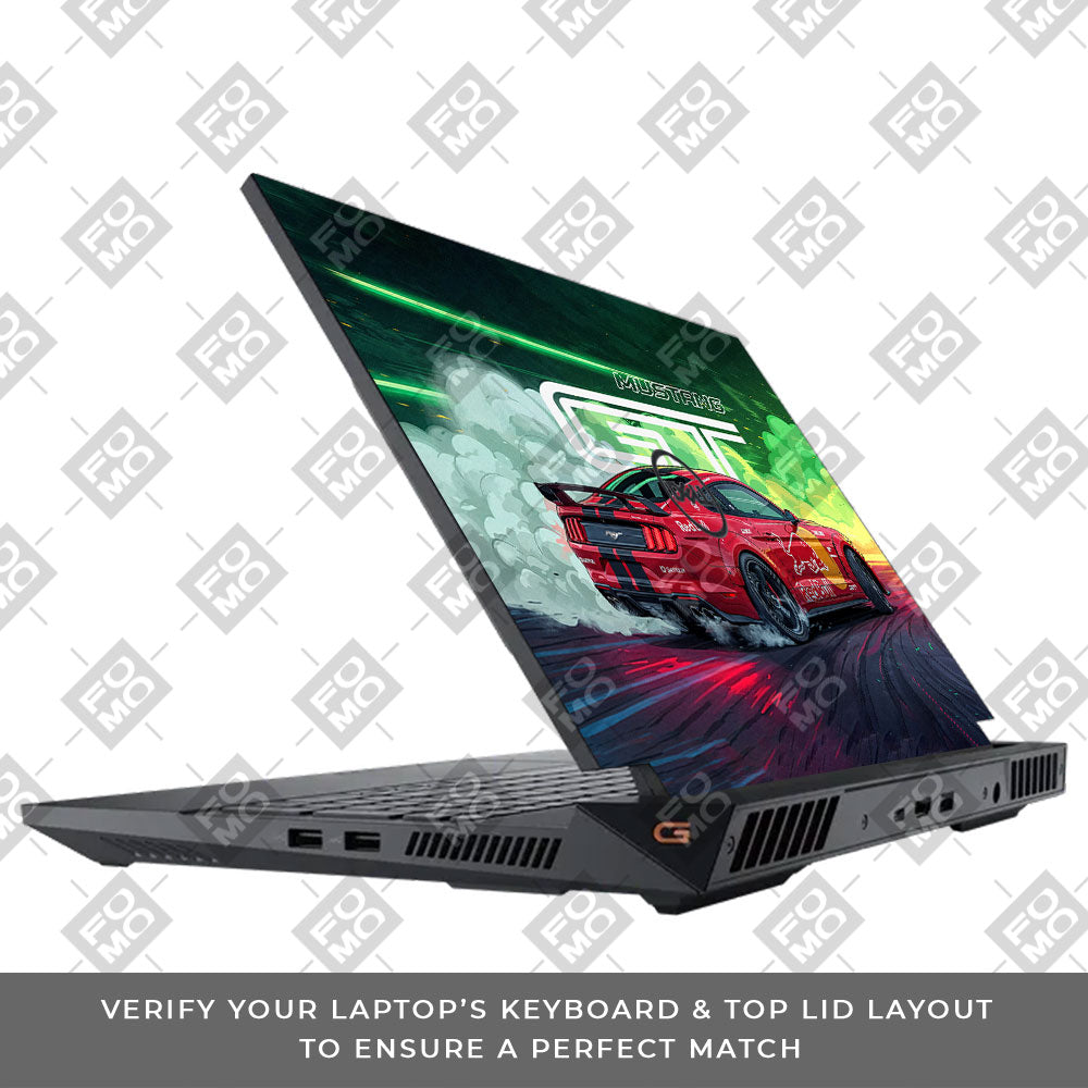 Mustang GT Red Bull Drift Beast Dell G15 5520, 5530 Laptop Skin