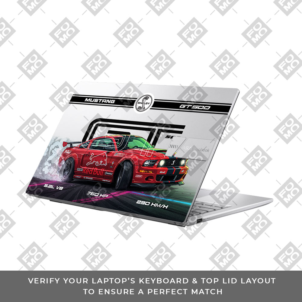 Transparent Shelby GT500 Red Bull Venom Asus Vivobook 15 X1504ZA Laptop Skin