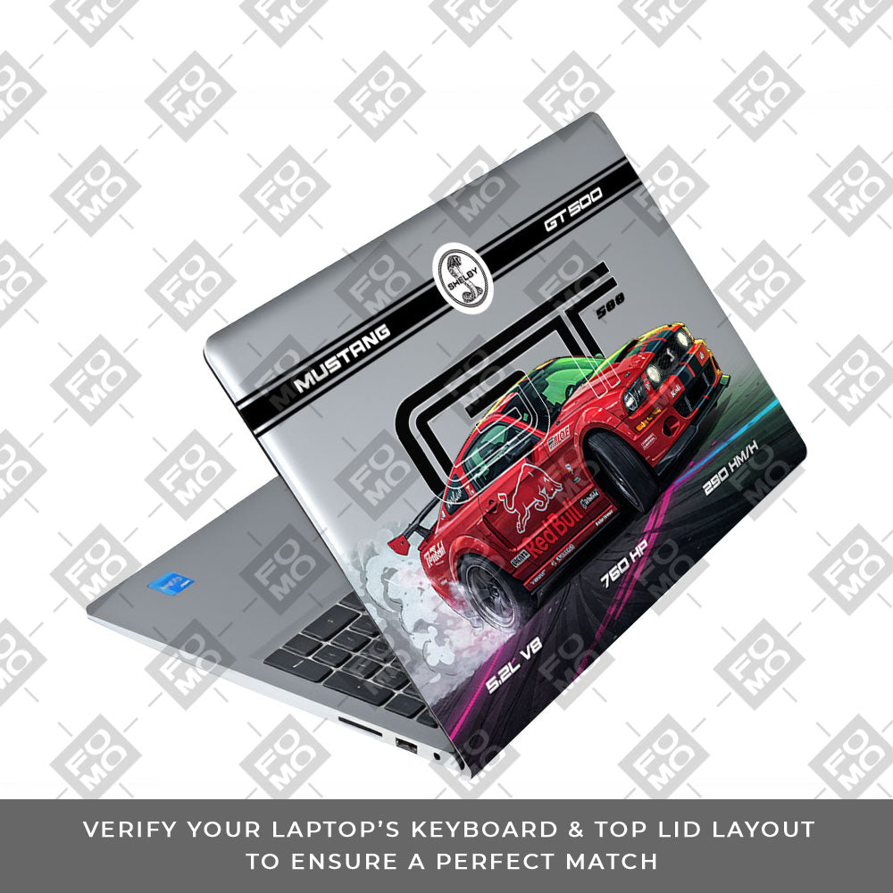 Transparent Shelby GT500 Red Bull Venom Dell Inspiron 3520 Laptop Skin