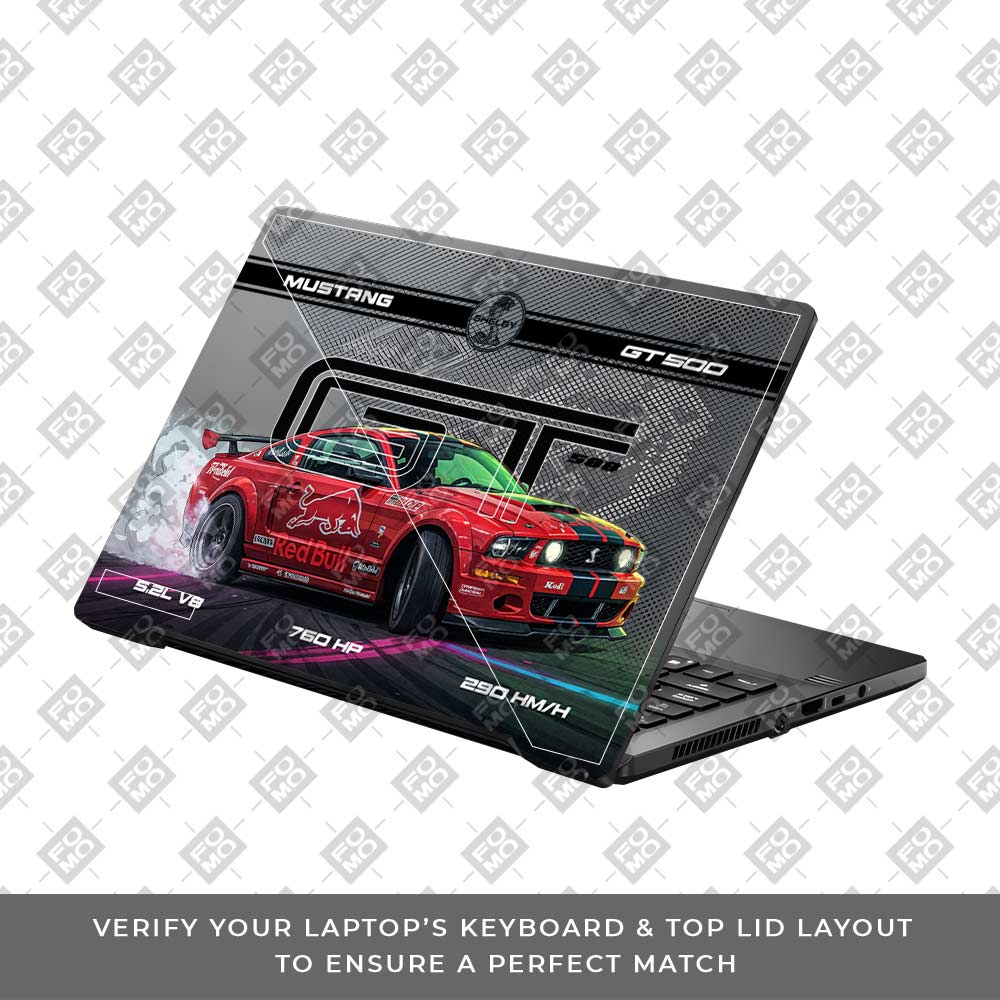 Transparent Shelby GT500 Red Bull Venom Asus ROG Zephyrus G14 GA401 Laptop Skin
