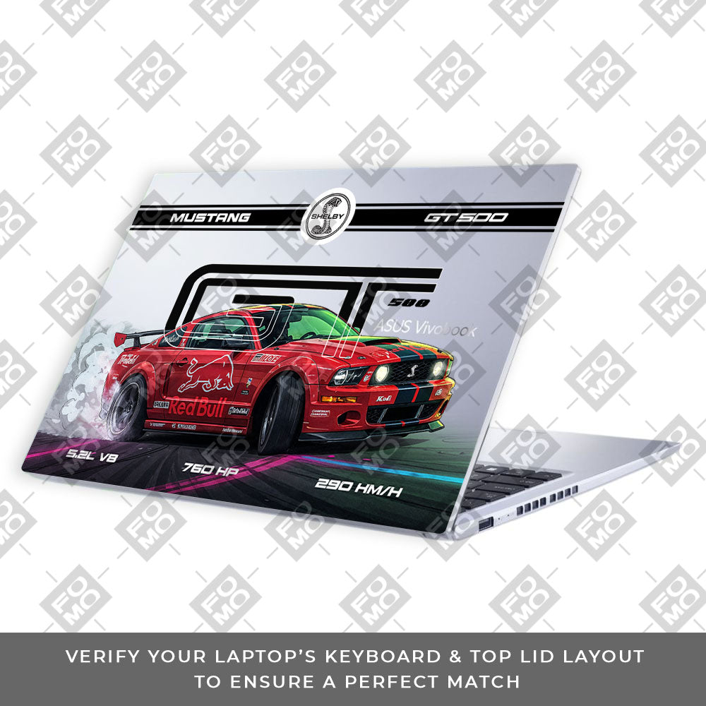 Transparent Shelby GT500 Red Bull Venom Asus Vivobook 15 X1502ZA Laptop Skin