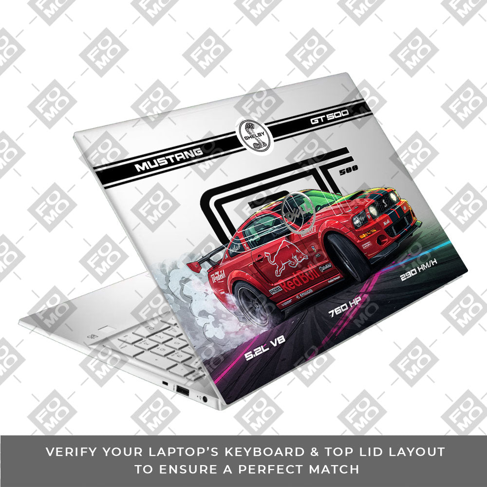 Transparent Shelby GT500 Red Bull Venom Dell Inspiron 3501 Laptop Skin