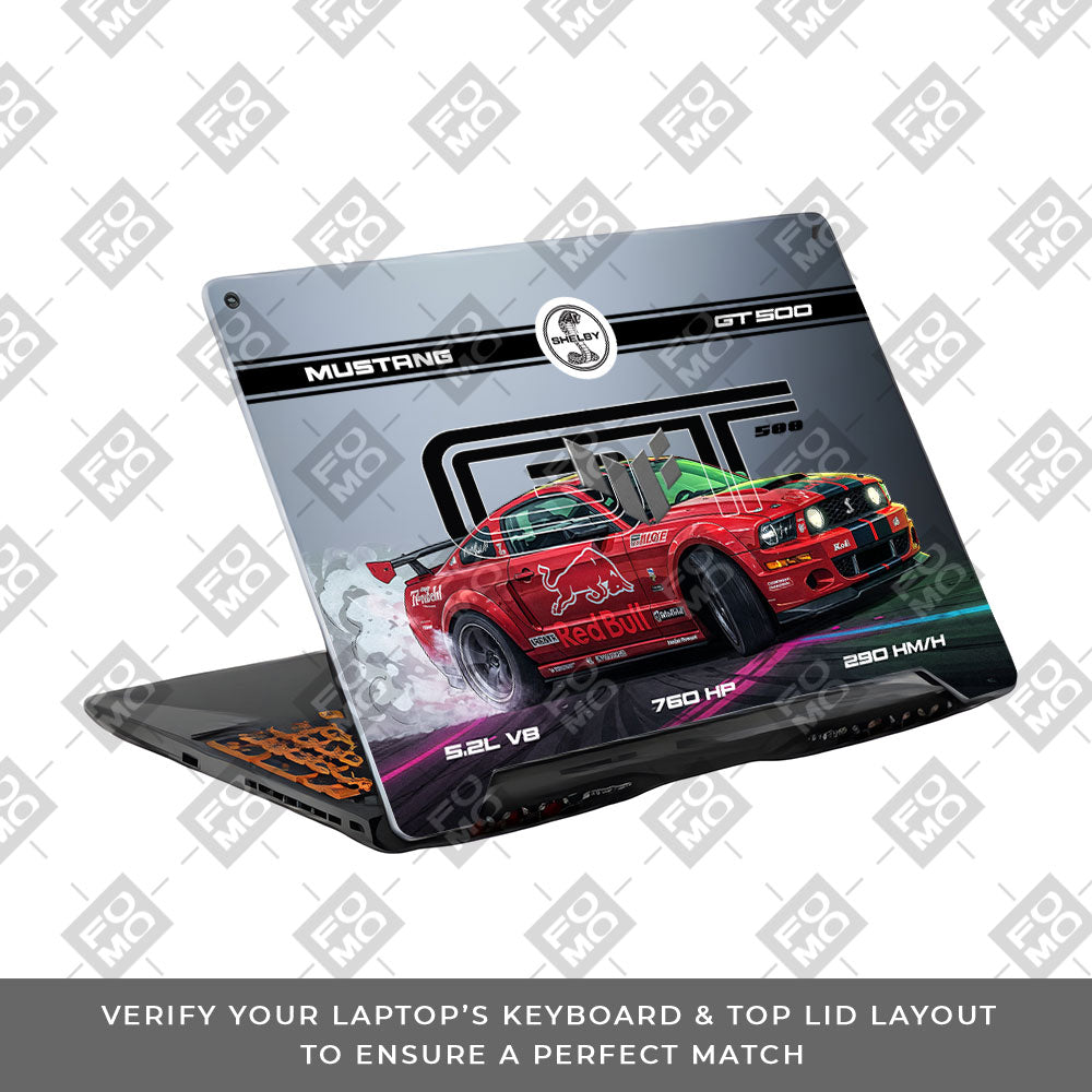 Transparent Shelby GT500 Red Bull Venom Asus TUF F15 FX506 & A15 FA506 Laptop Skin