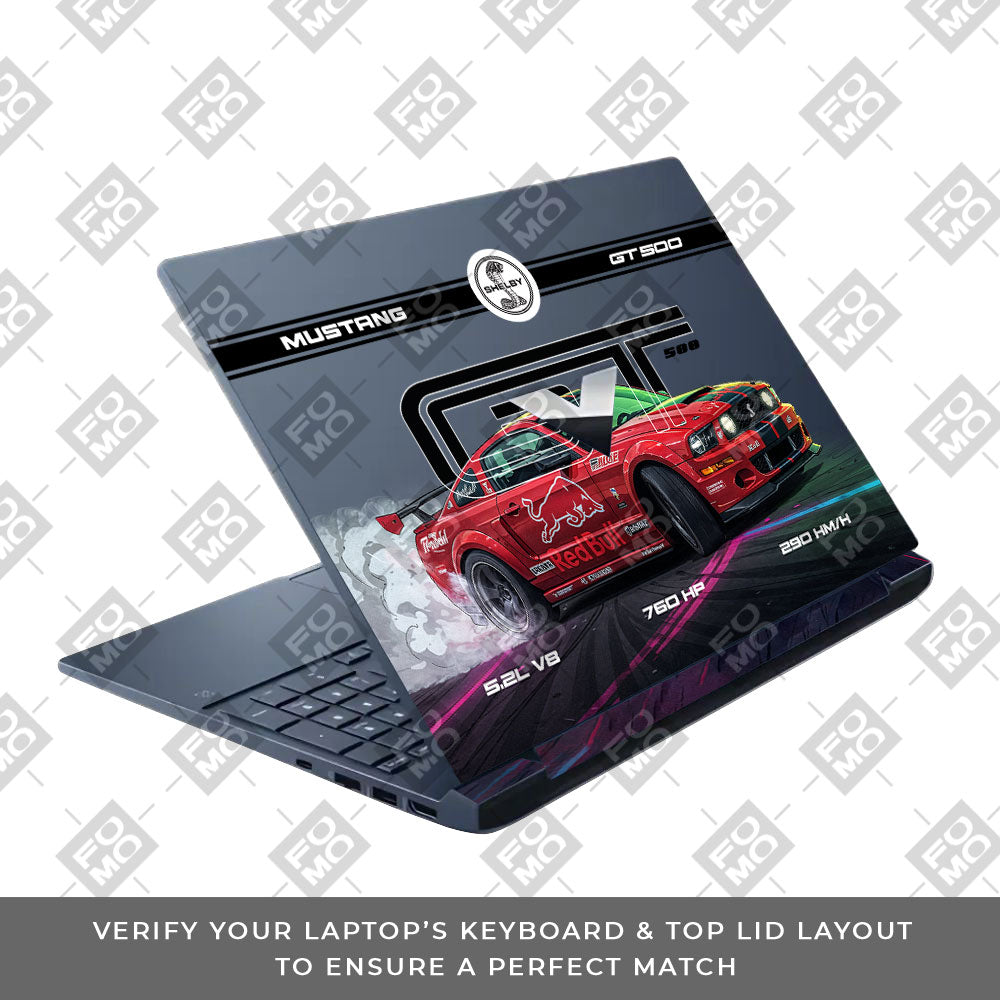 Transparent Shelby GT500 Red Bull Venom HP Victus Laptop Skin