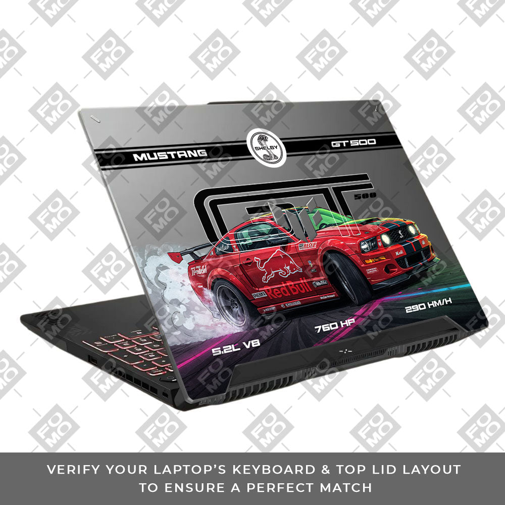 Transparent Shelby GT500 Red Bull Venom Asus TUF F15 FX507 & A15 FA507 Laptop Skin