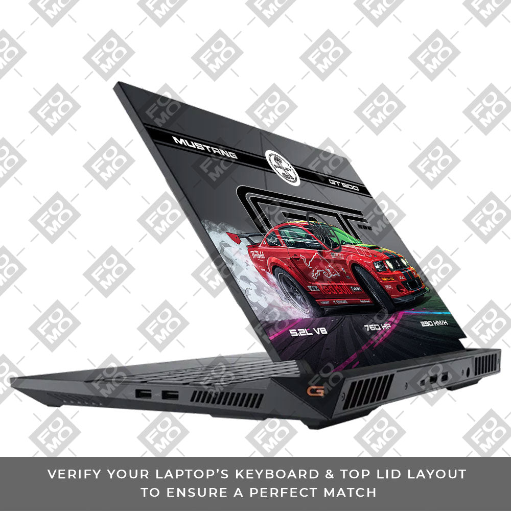 Transparent Shelby GT500 Red Bull Venom Dell G15 5520, 5530 Laptop Skin