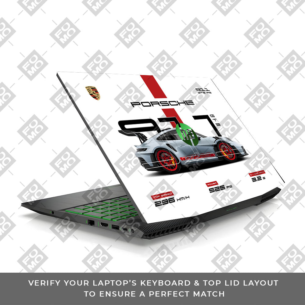 Porsche 911 GT3 RS HP Pavilion Gaming 15 CX Series Laptop Skin