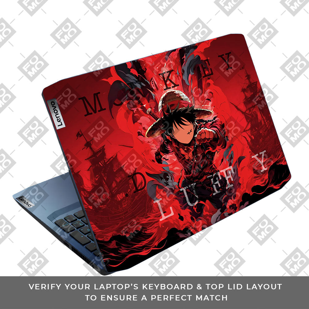 Red King Luffy Lenovo IdeaPad Gaming 3 15ARH05 and 15IMH05 3D Laptop Skin