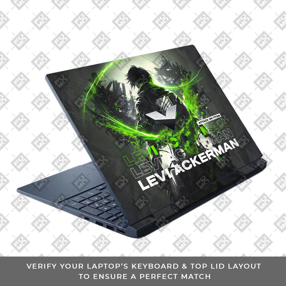 Levi Ackerman Neon Fury HP Victus Laptop Skin