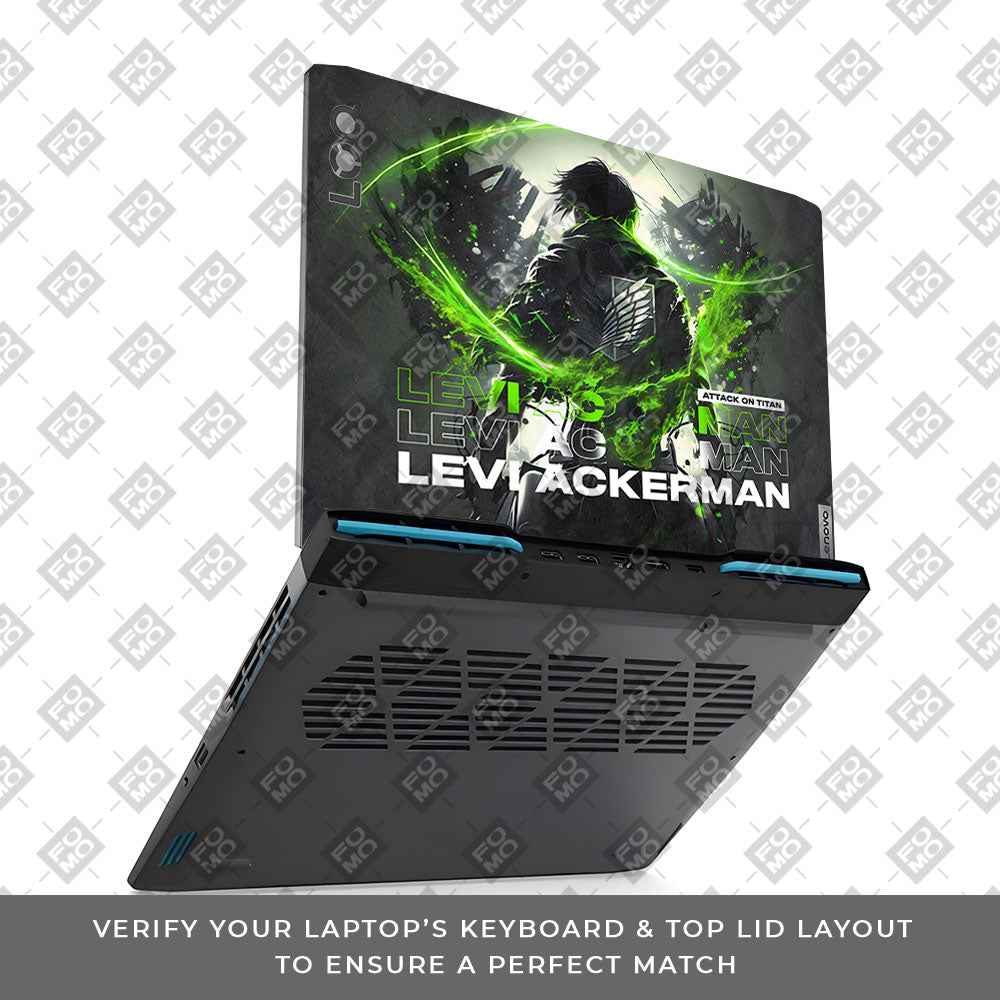 Levi Ackerman Neon Fury Lenovo LOQ 2023 15IRH8, 15APH8 Laptop Skin