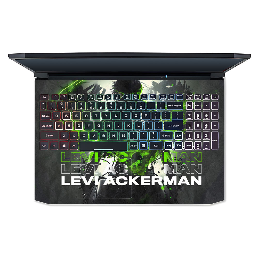 Levi Ackerman Neon Fury Acer Nitro 5 AN515 45, 55, 57 Laptop Skin