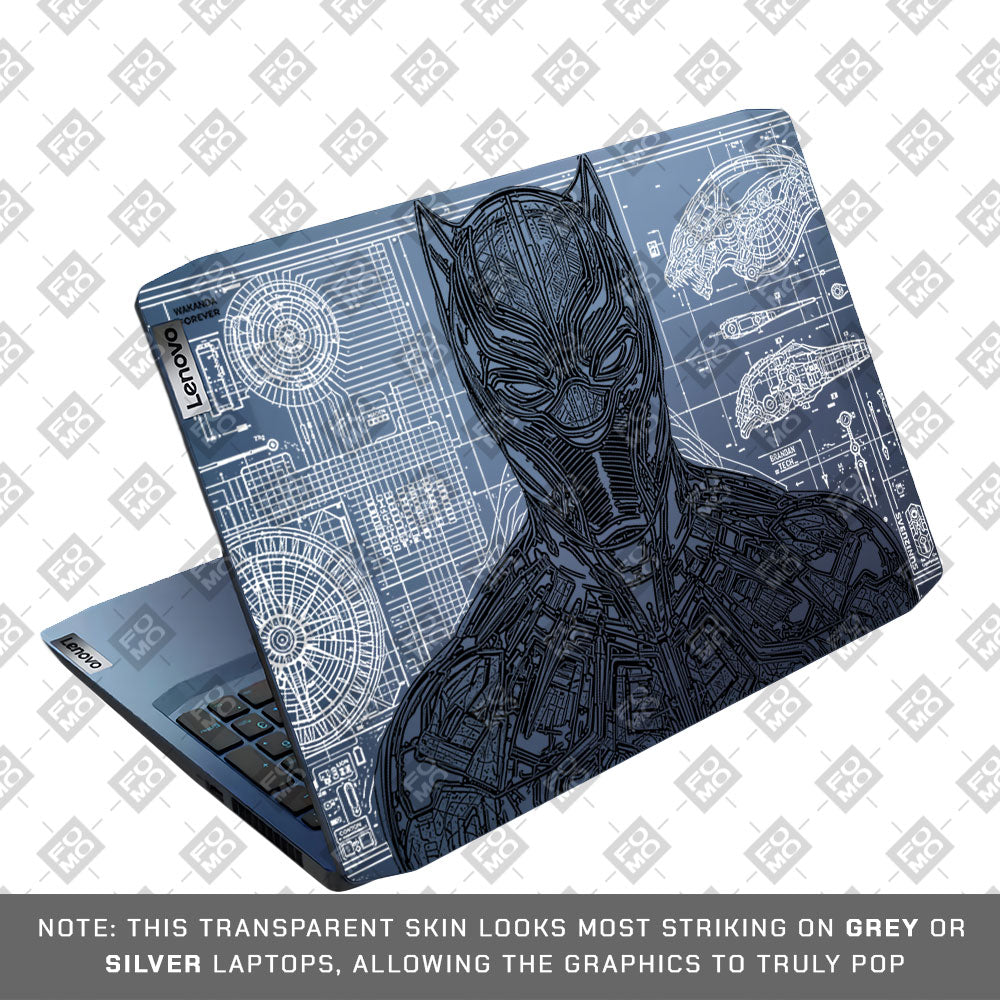 Transparent Black Panther Techshell Lenovo Ideapad Gaming 3 15ARH05 and 15IMH05 Laptop Skin