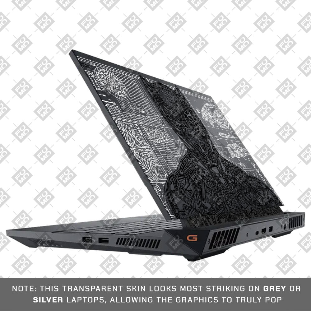 Transparent Black Panther Techshell Dell G15 5520, 5530 Laptop Skin
